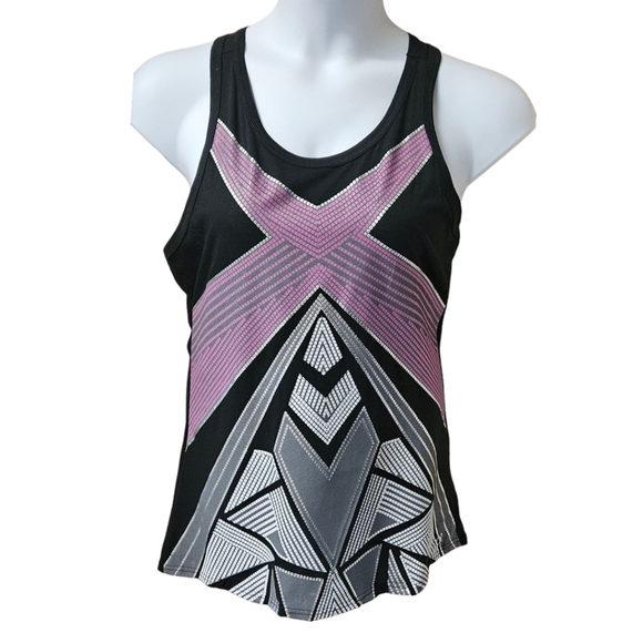 OP Women's Multi- Color Geometric Print Razor Back Tank Top Size XL - Picture 2 of 15